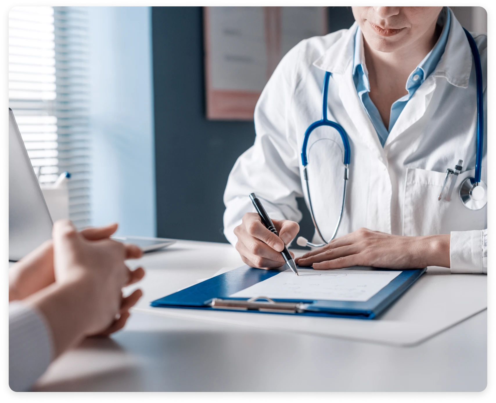 Healthcare consultation in doctor's office